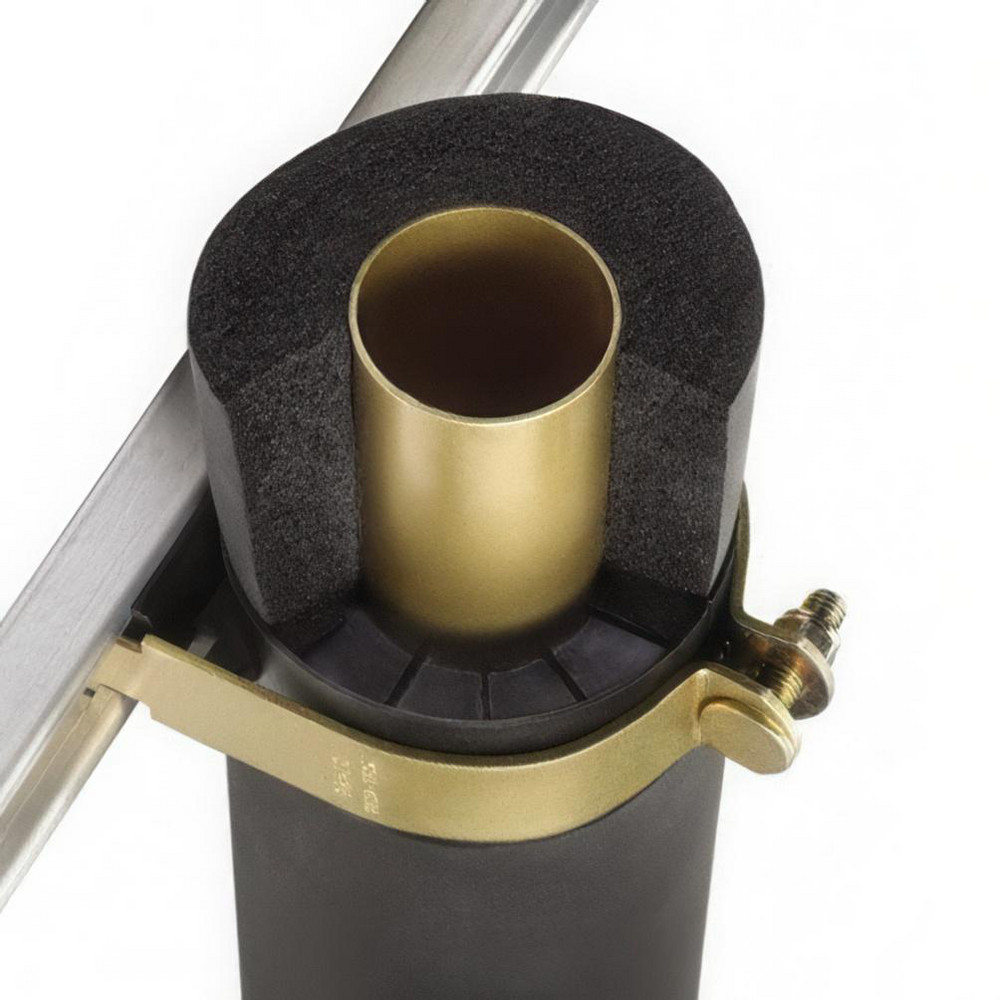 Klo-Shure Strut Mount Insulation Coupling: 3-1/8" Pipe, Steel, Trivalent Zinc & Yellow Finish - 729312