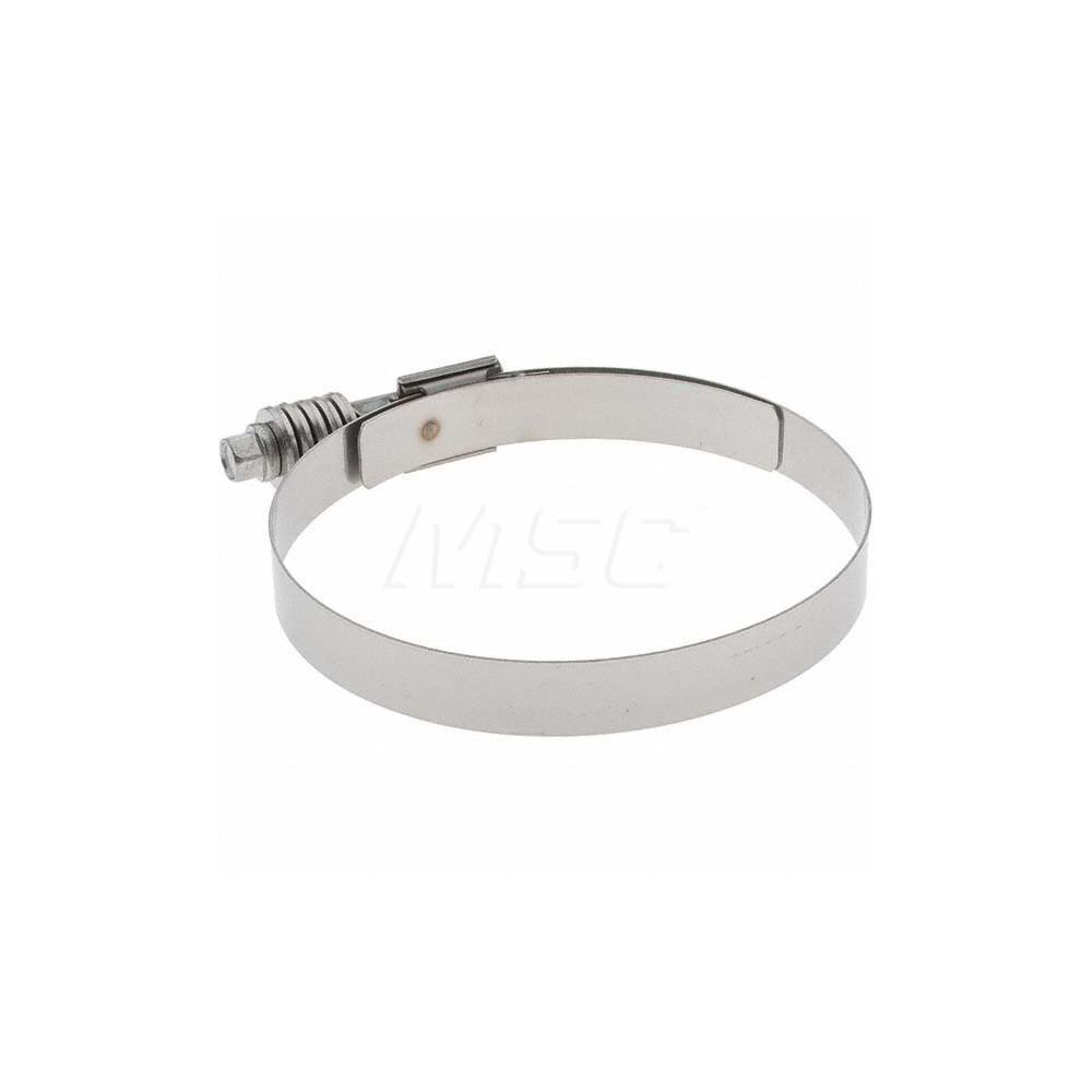 Made in USA Worm Gear Clamp: SAE 462, 3-3/4 to 4-5/8" Dia, Stainless Steel Band - CT 450 L SS BW
