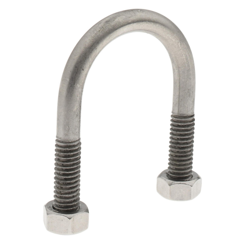 ZSI U-Bolt Clamp with Cushion: 1/2" Pipe, 316 Stainless Steel - UB1/2PA6