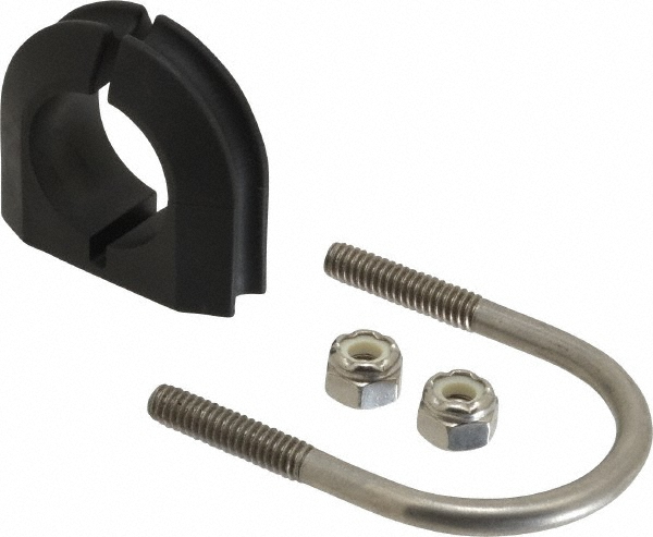 ZSI U-Bolt Clamp with Cushion: 1/2" Pipe, 316 Stainless Steel - UB1/2PA6