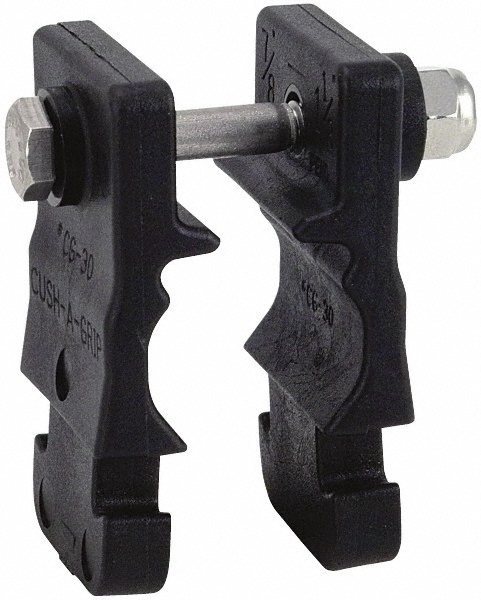 ZSI Cushion Clamp: 3/4" Pipe, 7/8 to 1-1/8" Tube, Glass Filled Nylon 6, Black, Blue & Silver - CG-30
