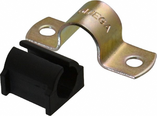 Empire Pipe, Conduit or Tube Strap: 1/4" Pipe, 0.54" Tube, Carbon Steel, Galvanized Finish, 2 Mount Holes - 231G0025PK10