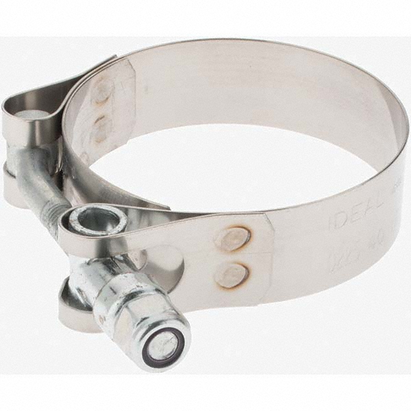 IDEAL TRIDON T-Bolt Hose Clamp: 5 to 5.31" Hose, 3/4" Wide, Stainless Steel - 300110500051