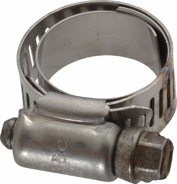 IDEAL TRIDON Worm Gear Clamp: SAE 12, 11/16 to 1-1/4" Dia, Stainless Steel Band - M615012706