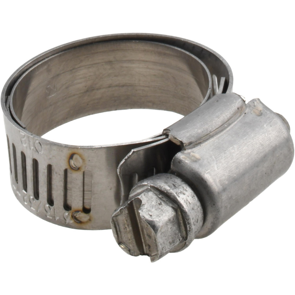IDEAL TRIDON Worm Gear Clamp: SAE 12, 11/16 to 1-1/4" Dia, Stainless Steel Band - M615012706