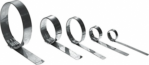 IDEAL TRIDON Band Clamp: Preformed J-Style Clamp, 3/4" Wide, 0.03" Thick, 201  Stainless Steel - HBJS214
