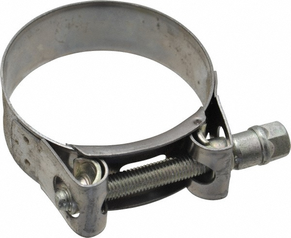 Mikalor T-Bolt Hose Clamp: 4.41 to 4.76" Hose, 63/64" Wide, Stainless Steel - 301325-1