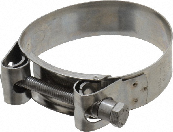 Mikalor T-Bolt Hose Clamp: 4.41 to 4.76" Hose, 63/64" Wide, Stainless Steel - 301325-1