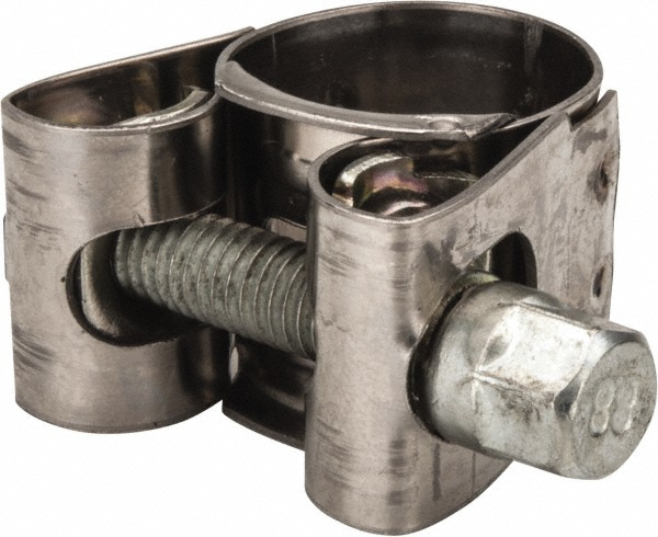 Mikalor T-Bolt Hose Clamp: 4.41 to 4.76" Hose, 63/64" Wide, Stainless Steel - 301325-1