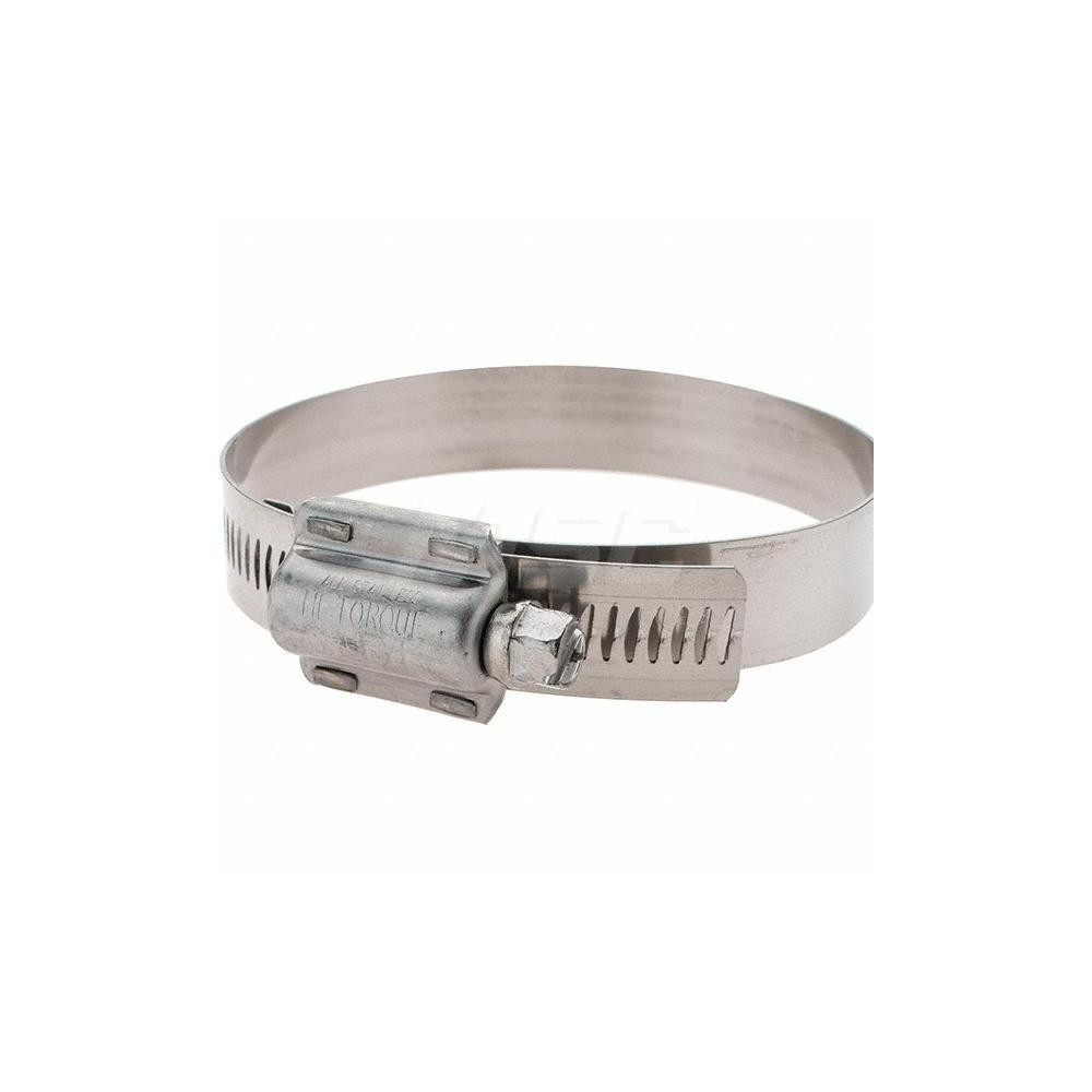 Made in USA Worm Gear Clamp: SAE 362, 2-3/4 to 3-5/8" Dia, Stainless Steel Band - HTM 350 BW