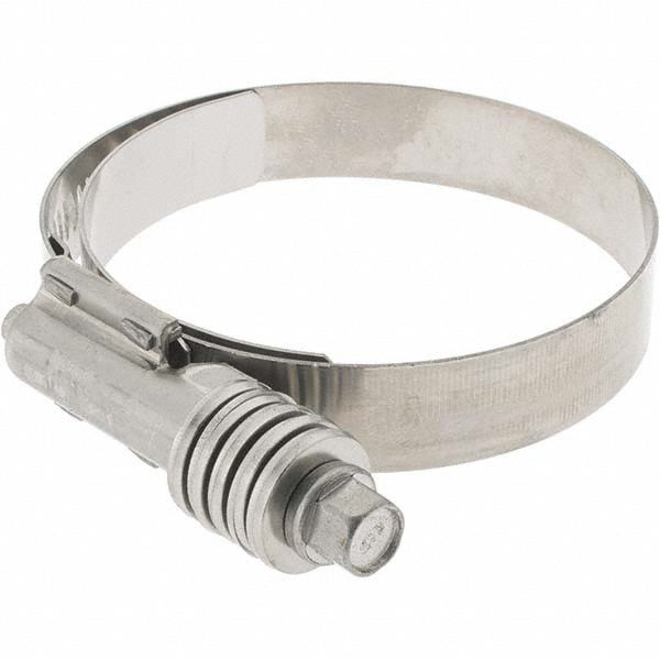 Made in USA Worm Gear Clamp: SAE 362, 2-3/4 to 3-5/8" Dia, Stainless Steel Band - HTM 350 BW