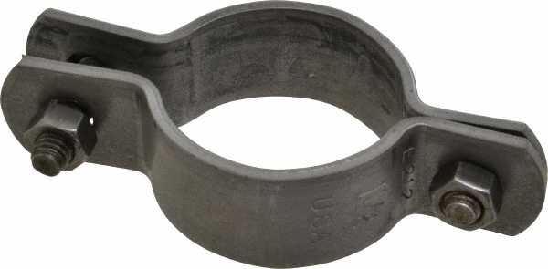 Empire Standard Pipe Clamp: 3-1/2" Pipe, 4" Tube, Carbon Steel, Black, Blue & Silver - 212B0350