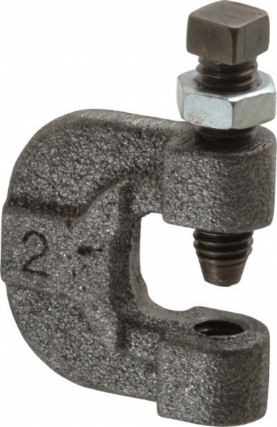 Anvil Beam Clamps & C-Clamps: Throat C-Clamp, Ductile Iron, Zinc, 950lbs. Top;760lbs. Bottom - 0560009110