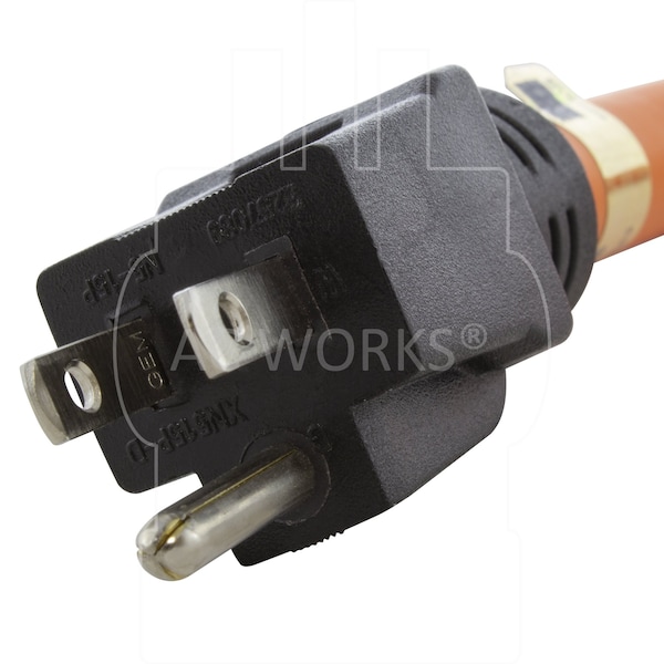 Ac Works 1FT Adapter Cord 15A Household Plug to L5-20R 20A Locking Female Connector - S515L520-012