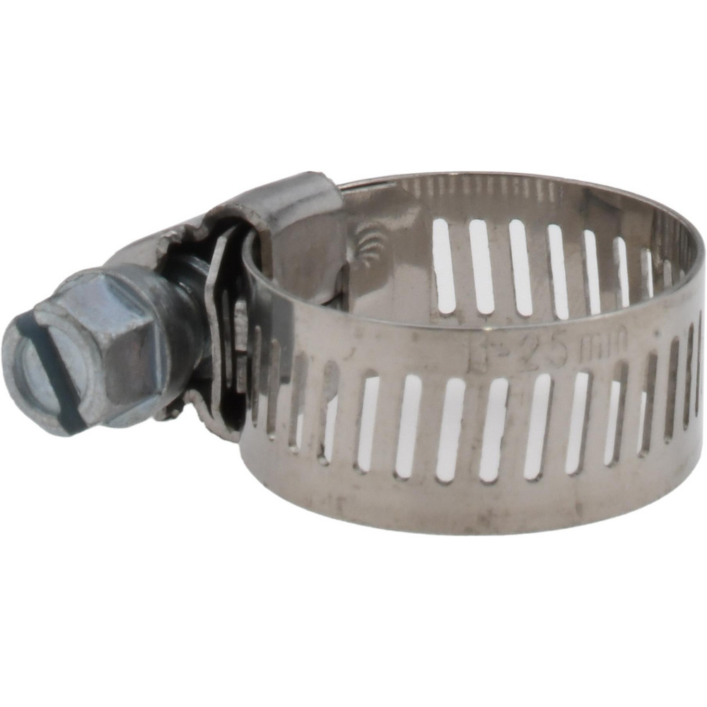 IDEAL TRIDON Worm Gear Clamp: SAE 8, 7/16 to 1" Dia, Stainless Steel Band - 6708550