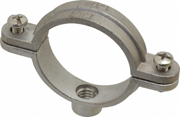 Empire Split Ring Hanger: 1-1/4" Pipe, 3/8" Rod, 304 Stainless Steel - 41SSI0125