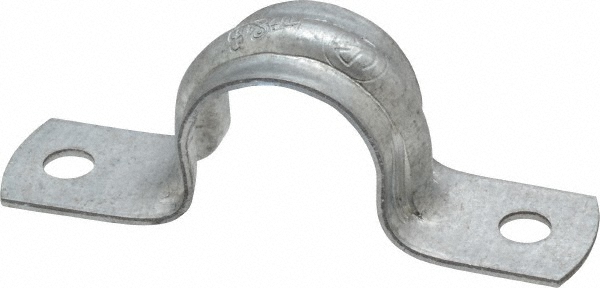 Thomas & Betts Pipe or Conduit Strap: 2" Pipe, Steel, Zinc Finish, 1 Mount Hole, Screw-On - HS106