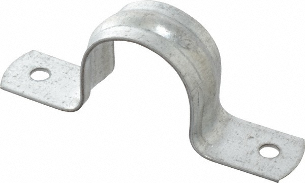 Thomas & Betts Pipe or Conduit Strap: 2" Pipe, Steel, Zinc Finish, 1 Mount Hole, Screw-On - HS106