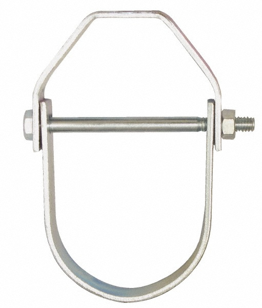 Empire Adjustable Clevis Hanger: 5" Pipe, 5/8" Rod, Carbon Steel, Electro-Galvanized Finish - 11G0500