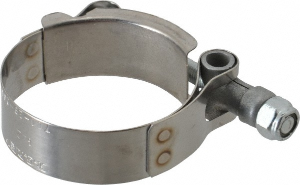 Campbell Fittings T-Bolt Band Clamp: 7.27 to 7.56" Hose, 3/4" Wide, Stainless Steel - 30050-0750-051