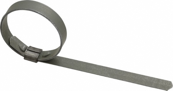IDEAL TRIDON Band Clamp: Preformed Center Punch Type Clamps, 5/8" Wide, 0.025" Thick, Galvanized Steel - HBCP7