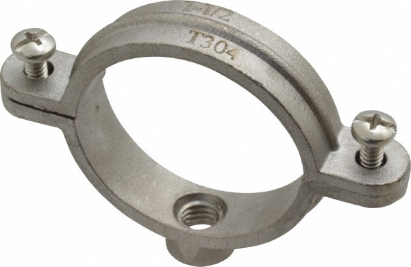 Empire Adjustable Band Hanger: 6" Pipe, 1/2" Rod, 304 Stainless Steel - 31SS0600