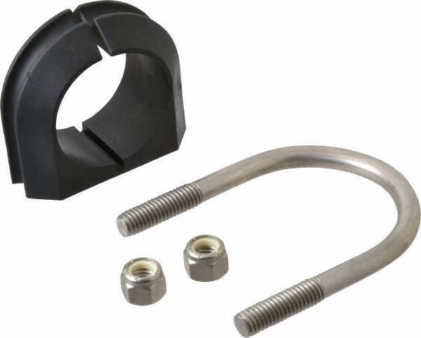 ZSI U-Bolt Clamp with Cushion: 1-1/2" Pipe, Steel, Electro-Galvanized Finish - UB1-1/2PA