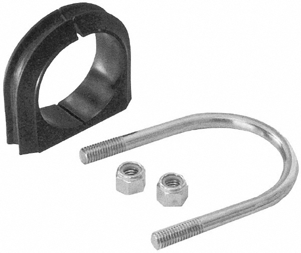 ZSI U-Bolt Clamp with Cushion: 1-1/2" Pipe, Steel, Electro-Galvanized Finish - UB1-1/2PA
