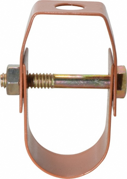 Empire Adjustable Clevis Hanger: 2" Pipe, 3/8" Rod, Carbon Steel, Copper-Plated - 110CTI0200