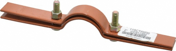 Empire Adjustable Clevis Hanger: 2" Pipe, 3/8" Rod, Carbon Steel, Copper-Plated - 110CTI0200