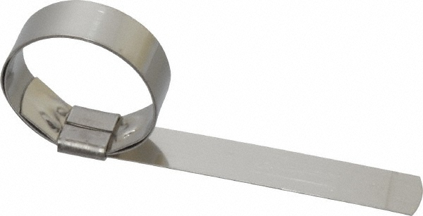 Value Collection Band Clamp: Preformed, 1/4" Wide, 0.02" Thick, Stainless Steel - BD24044