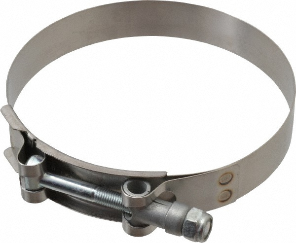 Campbell Fittings T-Bolt Band Clamp: 4.02 to 4.31" Hose, 3/4" Wide, Stainless Steel - 30050-0425-051