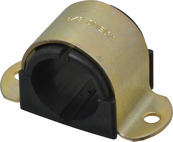 ZSI Tube Strap with Cushion: 2-1/8" Tube, Steel, Zinc Finish, 2 Mount Holes - 034M040