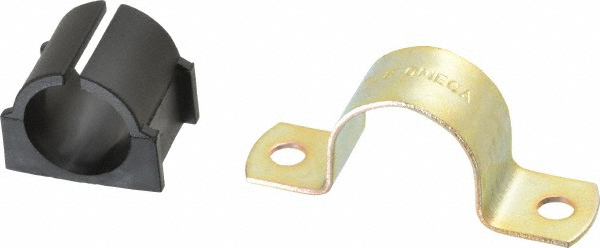 ZSI Tube Strap with Cushion: 2-1/8" Tube, Steel, Zinc Finish, 2 Mount Holes - 034M040