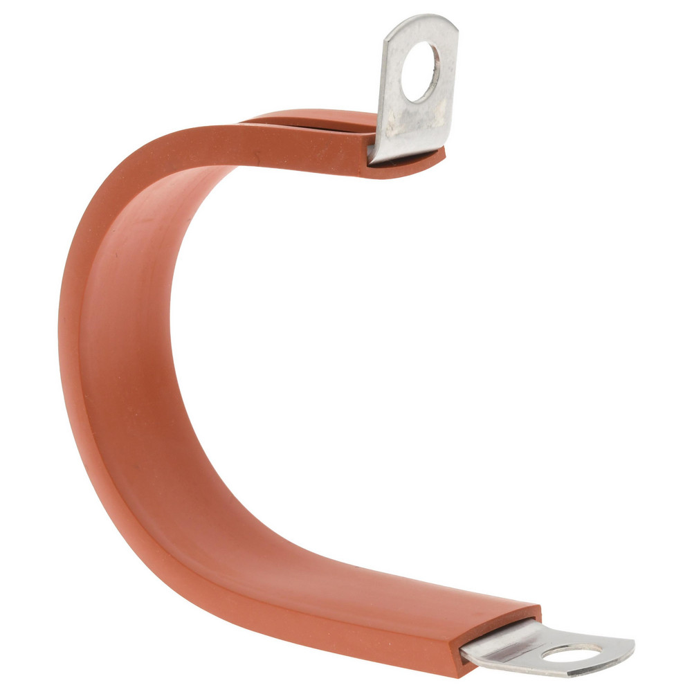 Made in USA Cushion Clamp: 1-1/2" Pipe, Stainless Steel, Red - STAR-SS-24HT