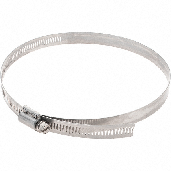 Made in USA Worm Gear Clamp: SAE 104, 4-1/8 to 7" Dia, Stainless Steel Band - 62104H BW