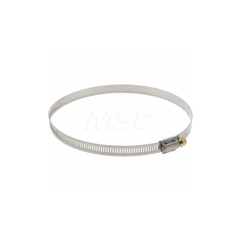Made in USA Worm Gear Clamp: SAE 104, 4-1/8 to 7" Dia, Stainless Steel Band - 62104H BW