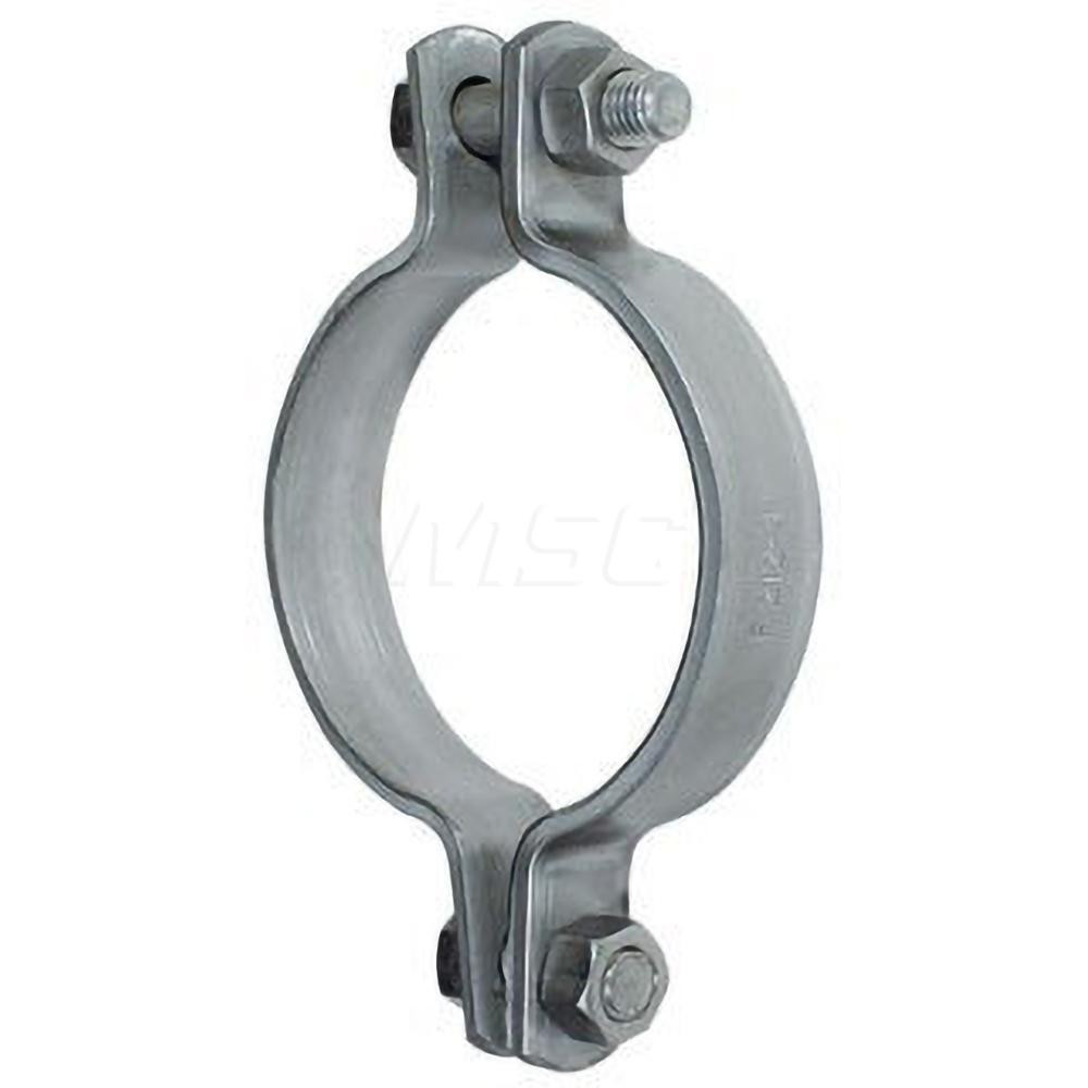 Anvil Medium Pipe Clamp: 2-1/2" Pipe, Carbon Steel, Black, Blue & Silver - 0500093570