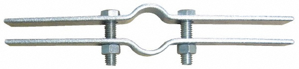 Anvil Medium Pipe Clamp: 2-1/2" Pipe, Carbon Steel, Black, Blue & Silver - 0500093570