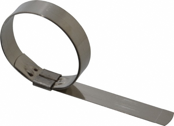 IDEAL TRIDON Band Clamp: Preformed Center Punch Type Clamps, 5/8" Wide, 0.025" Thick, 201  Stainless Steel - HBCP28S