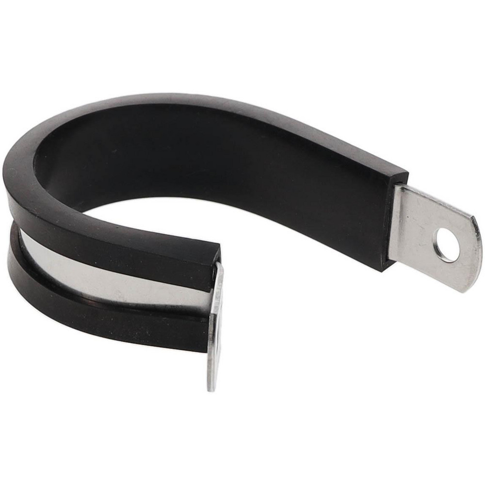 Made in USA Cushion Clamp: 1" Pipe, Stainless Steel, Blue & Silver - STAR-SS-16HT
