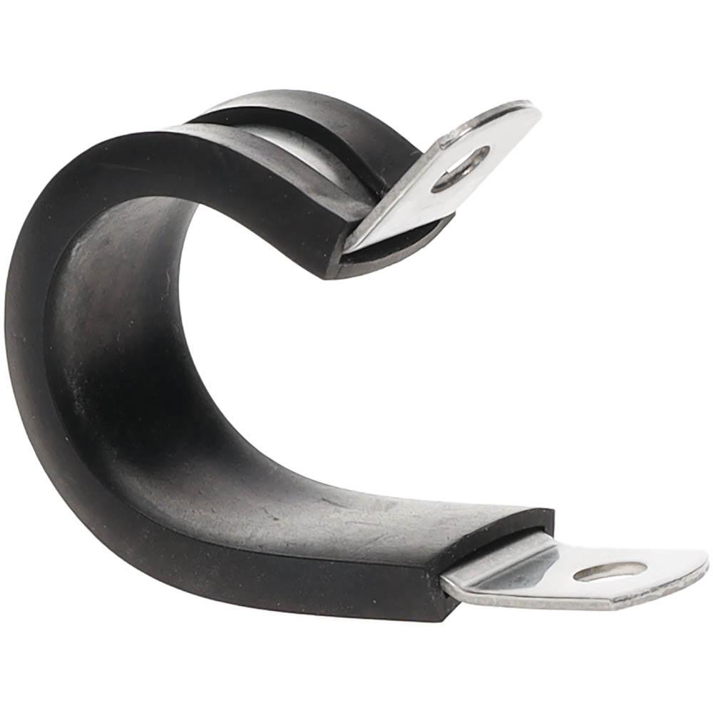 Made in USA Cushion Clamp: 1" Pipe, Stainless Steel, Blue & Silver - STAR-SS-16HT