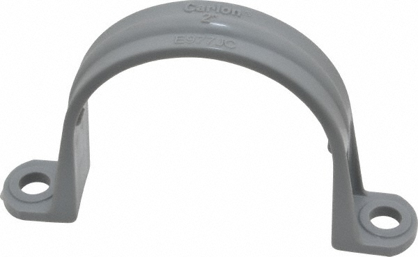 Thomas & Betts Pipe or Conduit Strap: 2" Pipe, 2" Tube, PVC, 2 Mount Holes, Screw-On - E977JC