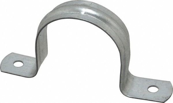 Empire Pipe, Conduit or Tube Strap: 2" Pipe, 2-3/8" Tube, Carbon Steel, Galvanized Finish, 2 Mount Holes - 231G0200PK10