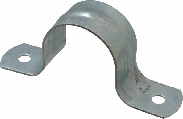 Thomas & Betts Pipe or Conduit Strap: 1-1/4" Pipe, 1-1/4" Tube, Steel, Hot-Dipped Galvanized Finish, 1 Mount Hole, Screw-On - 1279-TB