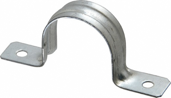 Thomas & Betts Pipe or Conduit Strap: 1-1/4" Pipe, 1-1/4" Tube, Steel, Hot-Dipped Galvanized Finish, 1 Mount Hole, Screw-On - 1279-TB