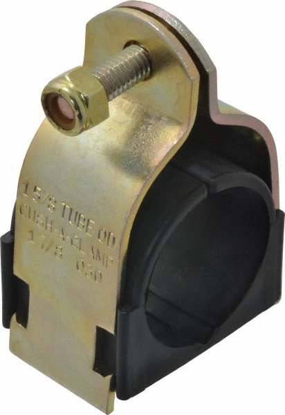 ZSI Tube Strap with Cushion: 3/4" Tube, Steel, Zinc Finish, 2 Mount Holes - 012M015