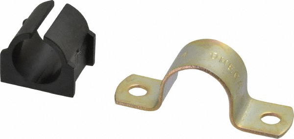 ZSI Tube Strap with Cushion: 3/4" Tube, Steel, Zinc Finish, 2 Mount Holes - 012M015