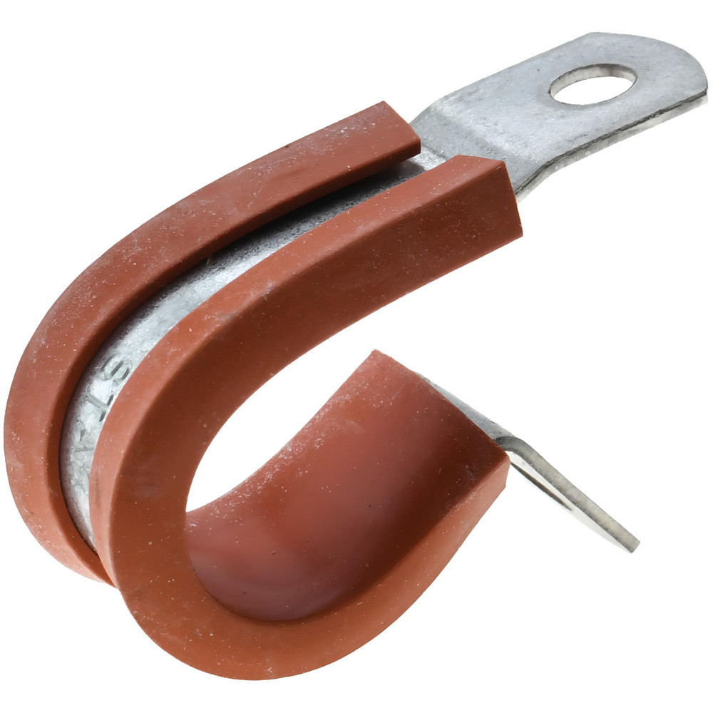 Made in USA Cushion Clamp: 1/2" Pipe, Stainless Steel, Red - STAR-SS-8HT