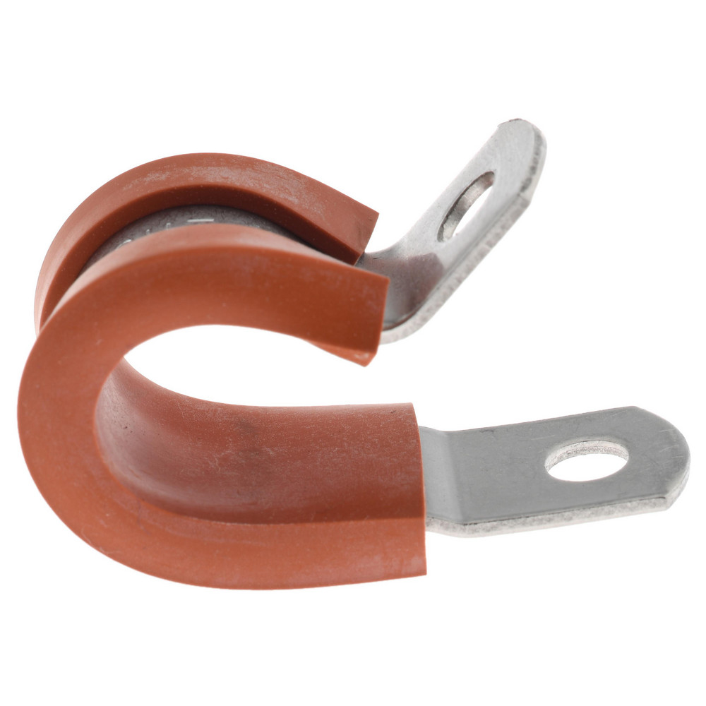 Made in USA Cushion Clamp: 1/2" Pipe, Stainless Steel, Red - STAR-SS-8HT